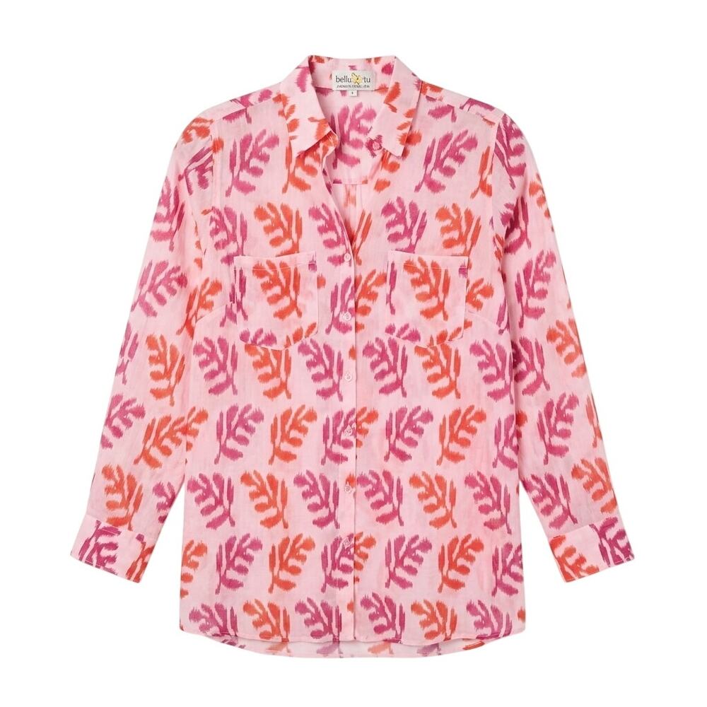 Bella Tu Printed Button Down Shirt Size Small